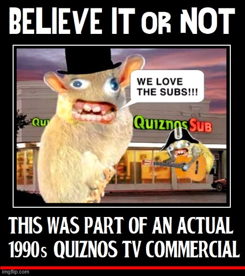Meanwhile, back in the 90s... (see 1st comment) | image tagged in vince vance,quiznos,memes,television,commercials,1990s | made w/ Imgflip meme maker