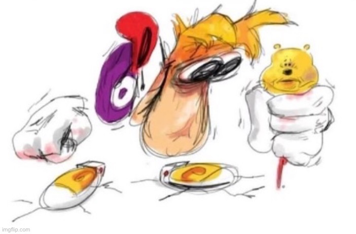 Rayman squeezing the life out of Winnie The Pooh | image tagged in rayman squeezing the life out of winnie the pooh | made w/ Imgflip meme maker