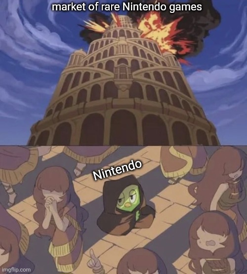 Inside Job | market of rare Nintendo games; Nintendo | image tagged in inside job | made w/ Imgflip meme maker