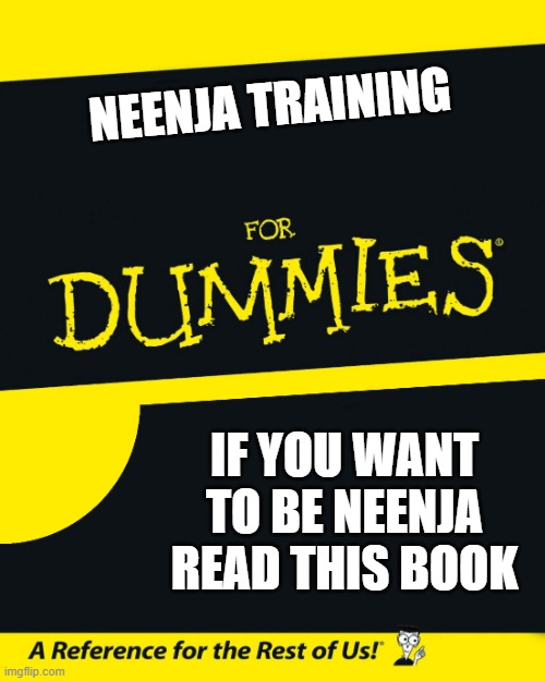 I Want To Be Neenja | NEENJA TRAINING; IF YOU WANT TO BE NEENJA READ THIS BOOK | image tagged in for dummies | made w/ Imgflip meme maker
