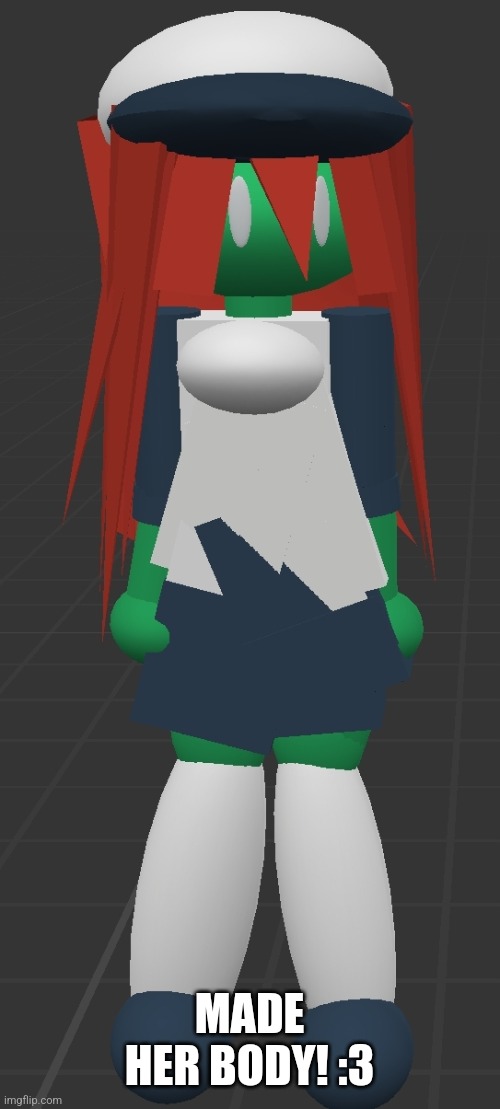 The shirt is ripped at the bottom to keep the zombie effect | MADE HER BODY! :3 | made w/ Imgflip meme maker