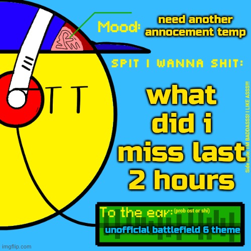 . | need another annocement temp; what did i miss last 2 hours; unofficial battlefield 6 theme | image tagged in randomizer's rylix announcement temp | made w/ Imgflip meme maker