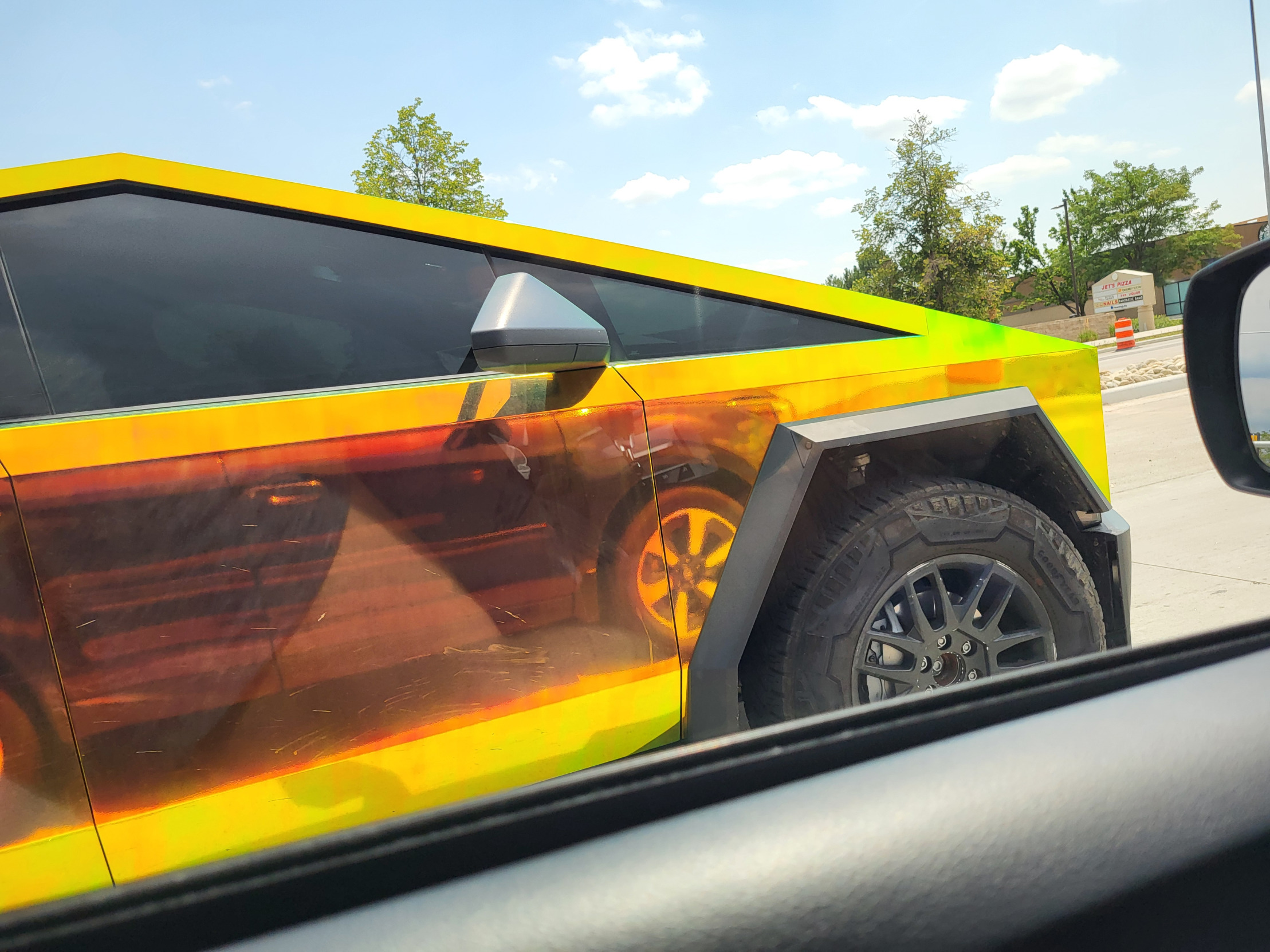 High Quality Subie in a Cybertruck Blank Meme Template