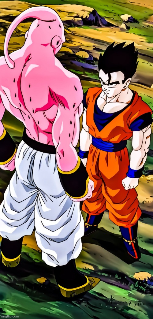 Gohan vs Majin Buu | image tagged in gohan vs majin buu | made w/ Imgflip meme maker