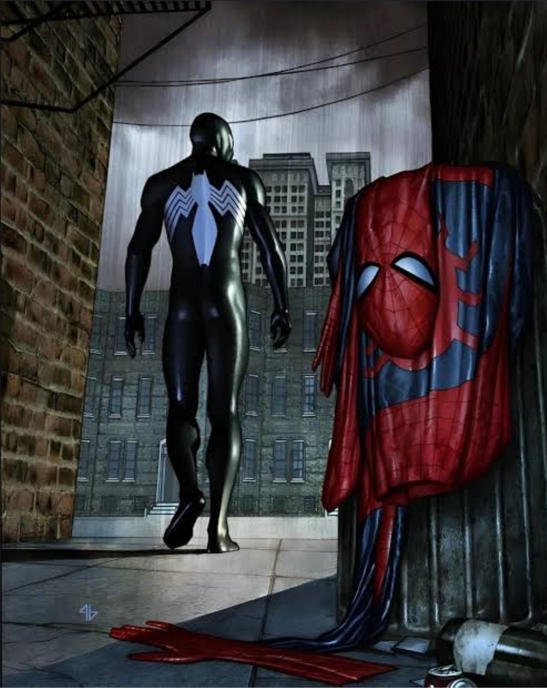 Spiderman leaving his suit Blank Meme Template