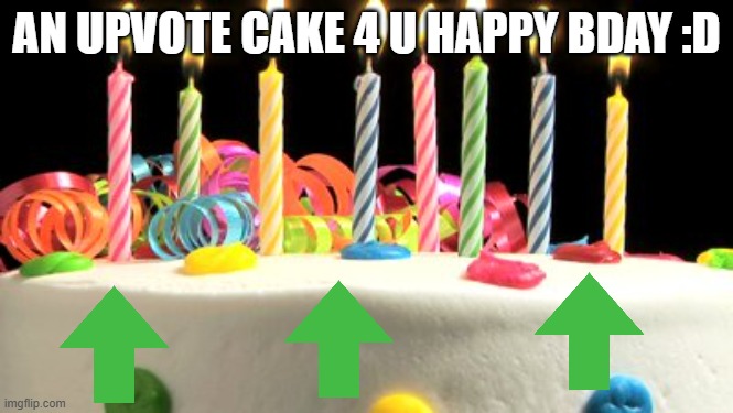 Birthday cake blank | AN UPVOTE CAKE 4 U HAPPY BDAY :D | image tagged in birthday cake blank | made w/ Imgflip meme maker