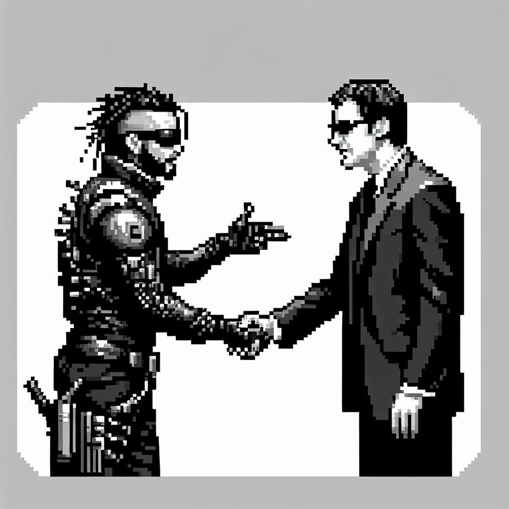Neo From the Matrix Meets John Wick in a moment of being WOKE! Blank Meme Template