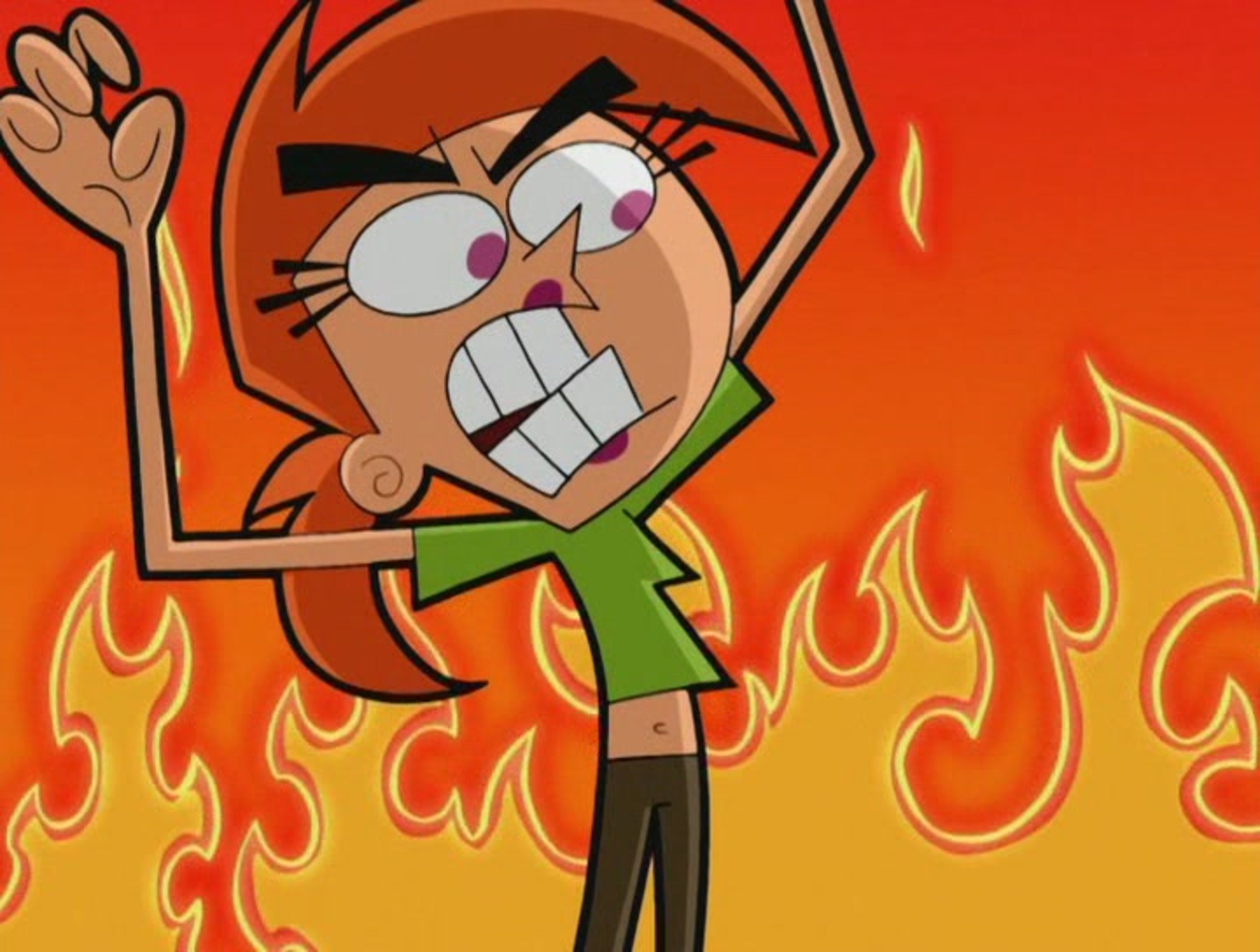 High Quality Angry Vicky The Babysitter from The Fairly OddParents Blank Meme Template