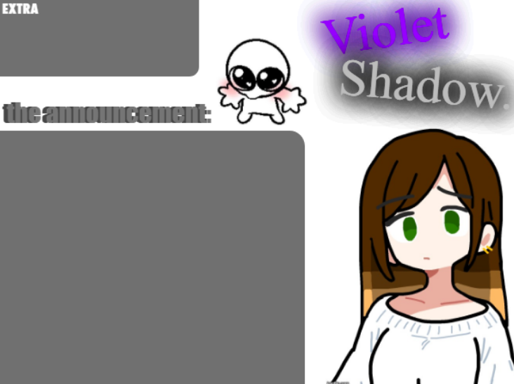 High Quality Violet's little announcement template Blank Meme Template