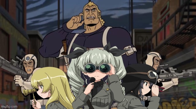 Anzio aids the OSI | image tagged in girls und panzer,venture bros,parody,meme,crossover,funny | made w/ Imgflip meme maker