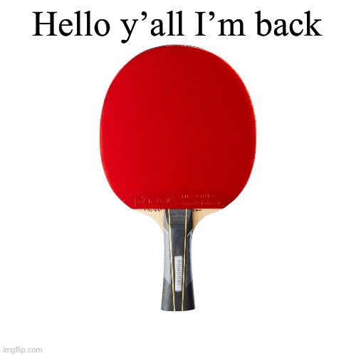 Ping pong | Hello y’all I’m back | image tagged in ping pong | made w/ Imgflip meme maker