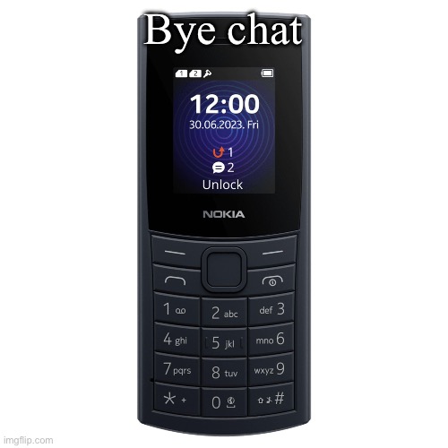 nokia 110 4g | Bye chat | image tagged in nokia 110 4g | made w/ Imgflip meme maker
