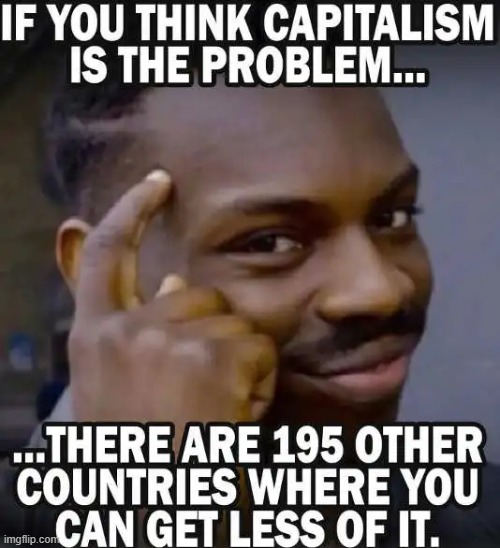 For Socialists, Marxists, Communists...aka Democrats | image tagged in capitalism,capitalist and communist,american dream,exceptionalism,think about it | made w/ Imgflip meme maker