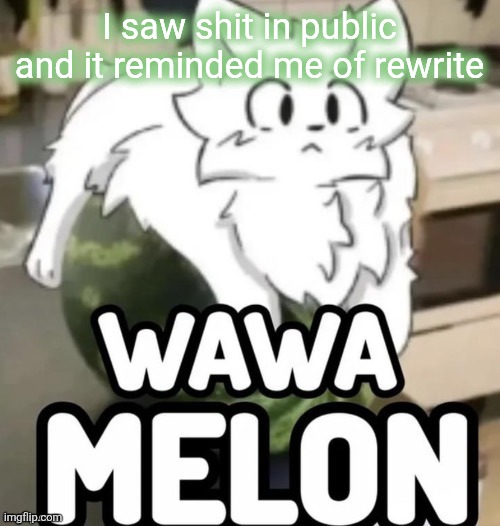 The Wawa Melon | I saw shit in public and it reminded me of rewrite | image tagged in the wawa melon | made w/ Imgflip meme maker