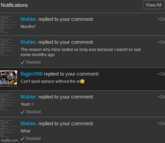recent notifications reveal | made w/ Imgflip meme maker