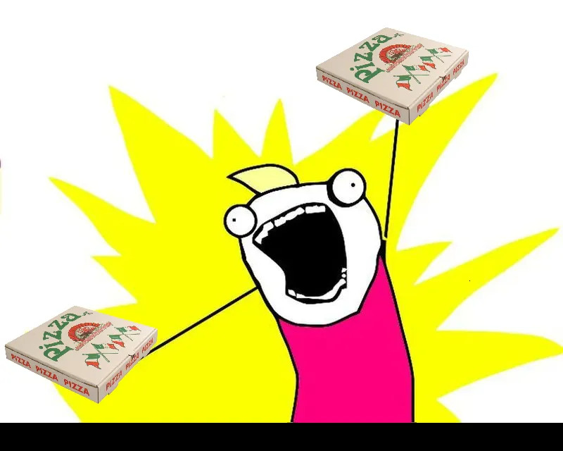 all the pizza Blank Meme Template