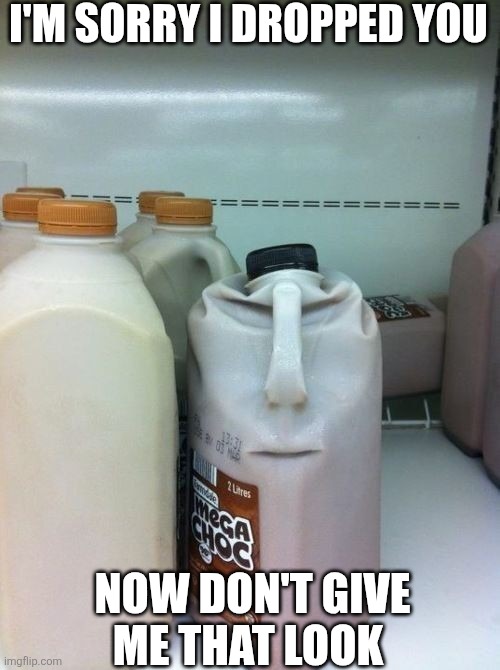I'm Sorry I Dropped You Now Don't Give Me That Look | I'M SORRY I DROPPED YOU; NOW DON'T GIVE ME THAT LOOK | image tagged in chris joines | made w/ Imgflip meme maker