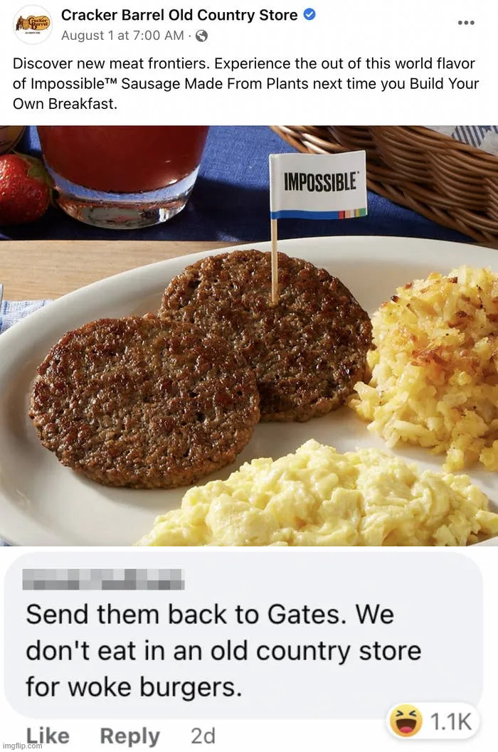 Rebranding the logo... who cares... fix the menu | image tagged in cracker barrel,rebranding fail | made w/ Imgflip meme maker