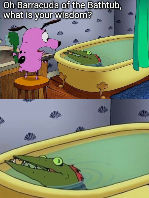 Barracuda of the Bathtub Blank Meme Template