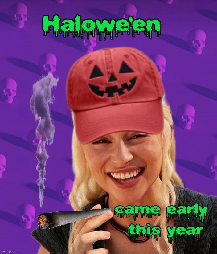 Hallowe'en is here! | image tagged in disaster girl,halloween,smoking,death,grim reaper,halloween is coming | made w/ Imgflip meme maker