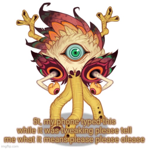 Minor Owlesque | 5t, my phone typed this while it was tweaking please tell me what it means please please olease | image tagged in minor owlesque | made w/ Imgflip meme maker