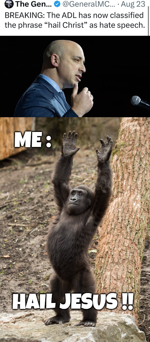 ADL memes | ME :; HAIL JESUS !! | image tagged in jesus christ | made w/ Imgflip meme maker