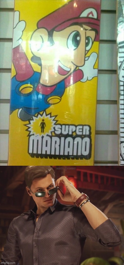 Nintendo, care to explain about this? Especially that women sigh by the "Super" left side. | image tagged in super mario | made w/ Imgflip meme maker