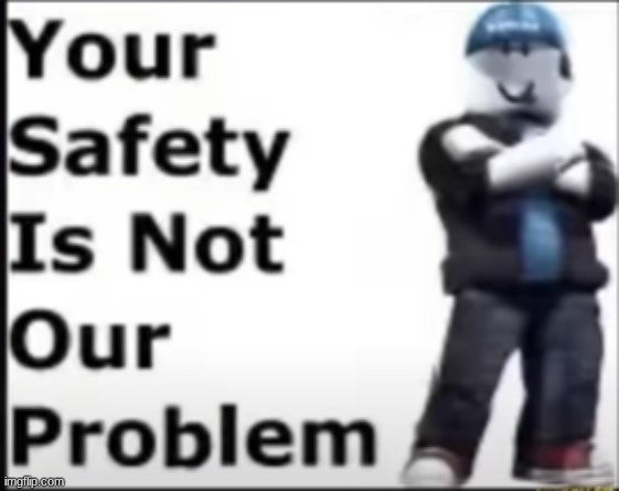 Your safety is nor roblox problem | image tagged in your safety is nor roblox problem | made w/ Imgflip meme maker