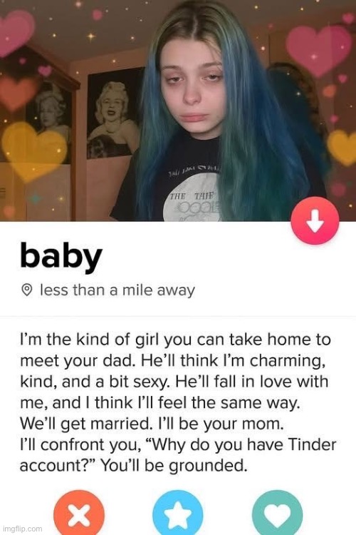 Baby girl | image tagged in baby,tinder,profile,mommy | made w/ Imgflip meme maker