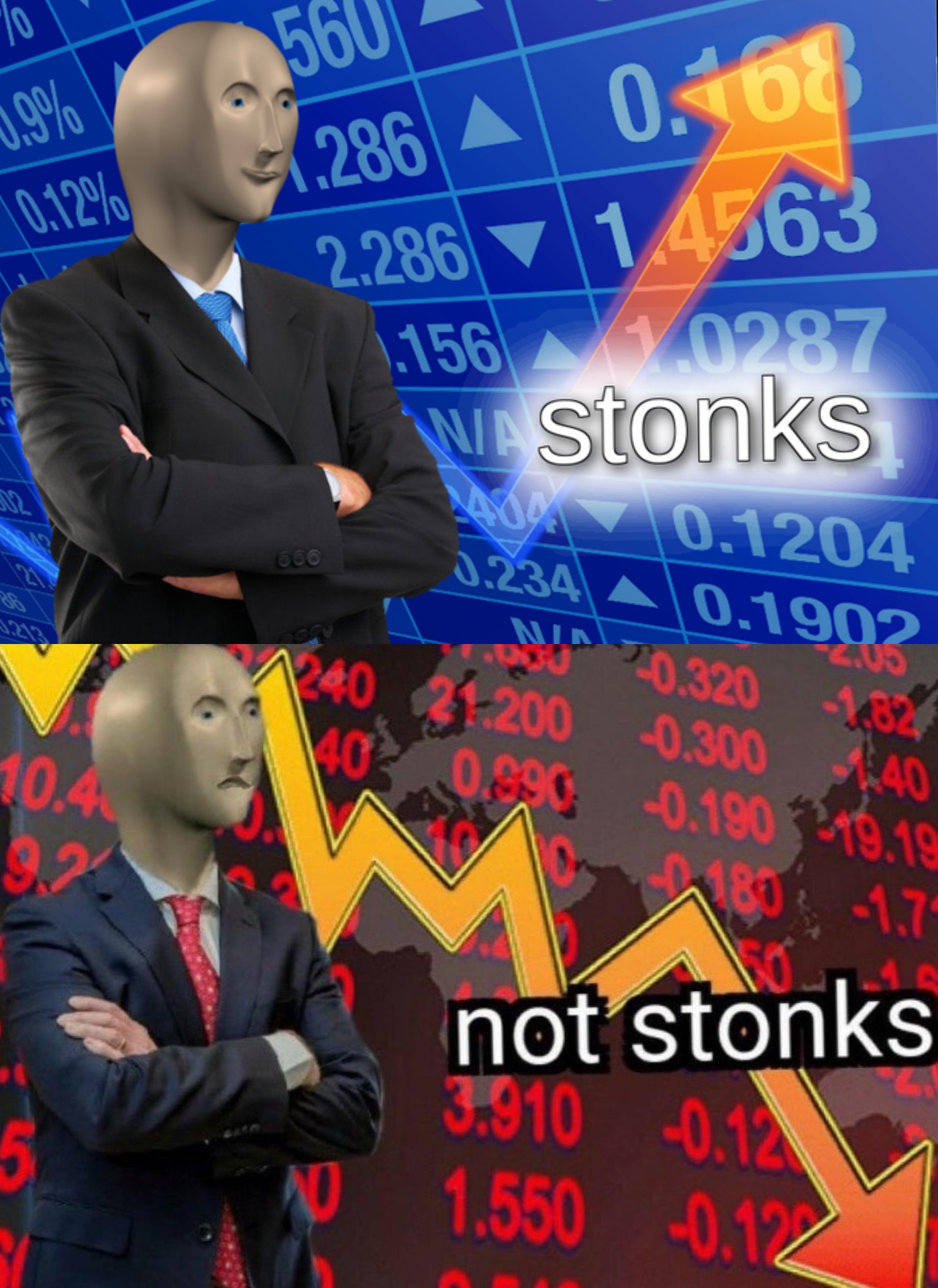 Stonks y No Stonks Blank Meme Template