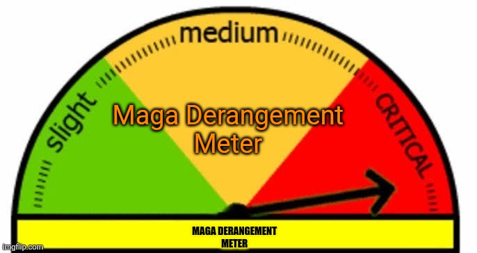 Derangement Meter | MAGA DERANGEMENT 
METER Maga Derangement 
Meter | image tagged in derangement meter | made w/ Imgflip meme maker