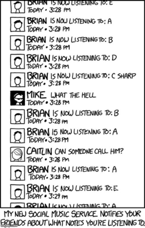 "If you click on the post, it takes you to search results for the note on various online music stores." | image tagged in social,music,service,friends,song,notes | made w/ Imgflip meme maker
