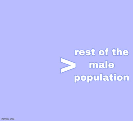 Greater than Male Population Blank Meme Template