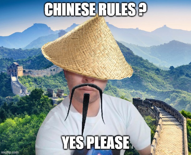 Sulia Chinese | CHINESE RULES ? YES PLEASE | image tagged in fighting | made w/ Imgflip meme maker