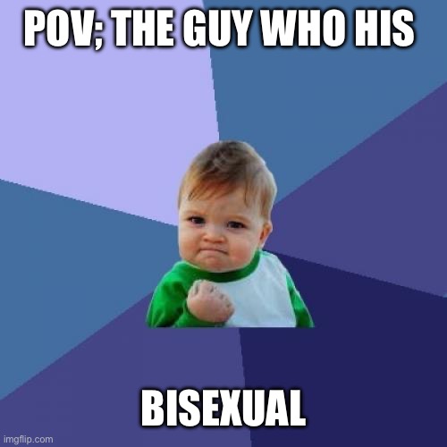 Success Kid Meme | POV; THE GUY WHO HIS BISEXUAL | image tagged in memes,success kid | made w/ Imgflip meme maker
