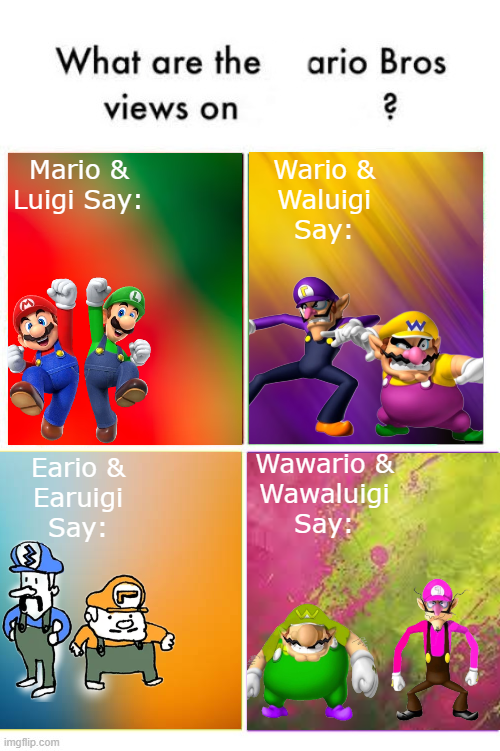 The Ario Bros views on Blank Meme Template