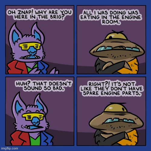 image tagged in stars,brig,aliens,trouble,eating,engine | made w/ Imgflip meme maker