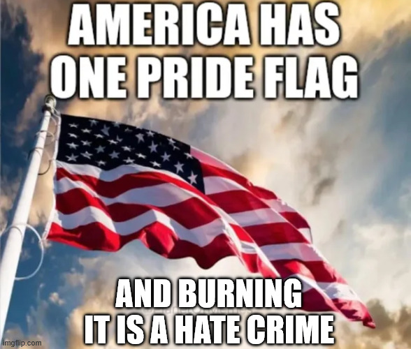 AND BURNING IT IS A HATE CRIME | made w/ Imgflip meme maker