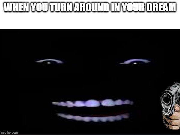 whata | WHEN YOU TURN AROUND IN YOUR DREAM | image tagged in what | made w/ Imgflip meme maker