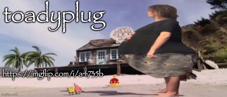 she told me to plug this | toadyplug; https://imgflip.com/i/a4735b | image tagged in wide load | made w/ Imgflip meme maker