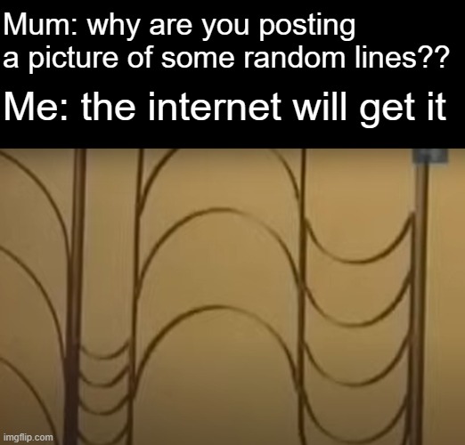 if u get this u can be my freind | Mum: why are you posting a picture of some random lines?? Me: the internet will get it | image tagged in funny | made w/ Imgflip meme maker