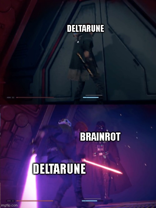 DELTARUNE DELTARUNE BRAINROT | image tagged in star wars jedi fallen order vader | made w/ Imgflip meme maker