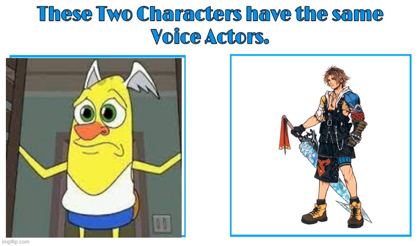 James Arnold Taylor 2 | image tagged in same voice actor,james arnold taylor,drawn together,final fantasy,comedy central,square enix | made w/ Imgflip meme maker