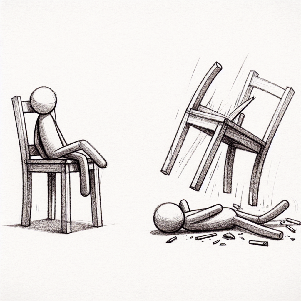 High Quality Stickman on chair - stickman not on chair Blank Meme Template