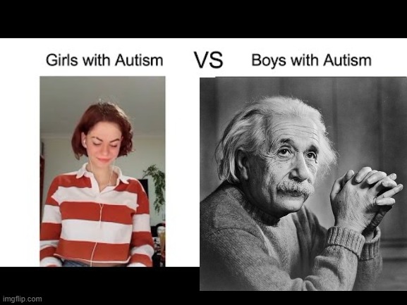 Everyone keeps telling me Epstein is on the spectrum | image tagged in boys vs girls,albert einstein | made w/ Imgflip meme maker