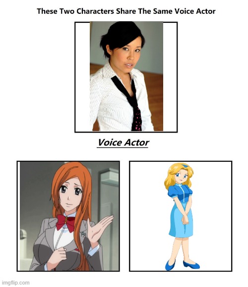 Stephanie Sheh | image tagged in same voice actor,stephanie sheh,bleach,sonic the hedgehog,sega | made w/ Imgflip meme maker