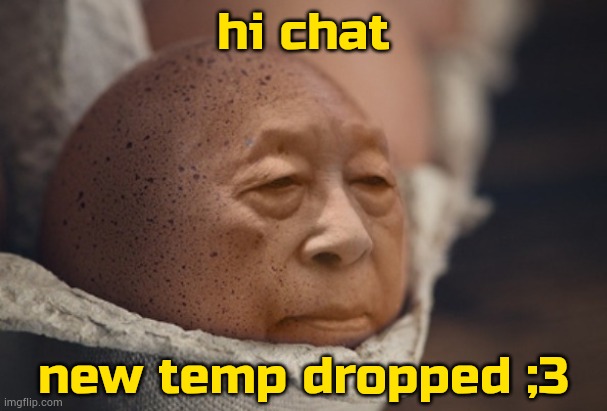 egge | hi chat; new temp dropped ;3 | image tagged in egge,new template | made w/ Imgflip meme maker