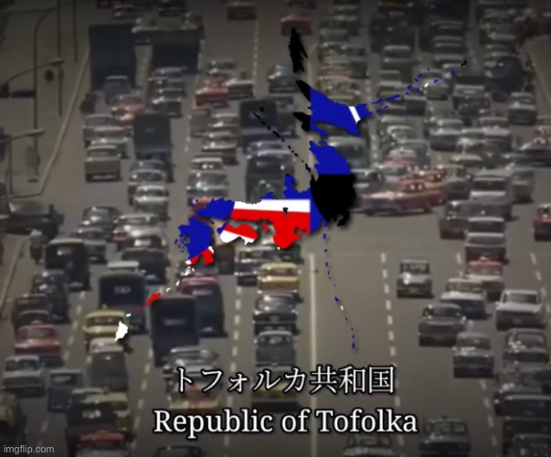 "Tofolka" *pulls out deformed Japan with some weird flag* | made w/ Imgflip meme maker
