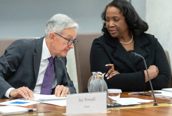 Lisa Cook With Jerome Powell Blank Meme Template