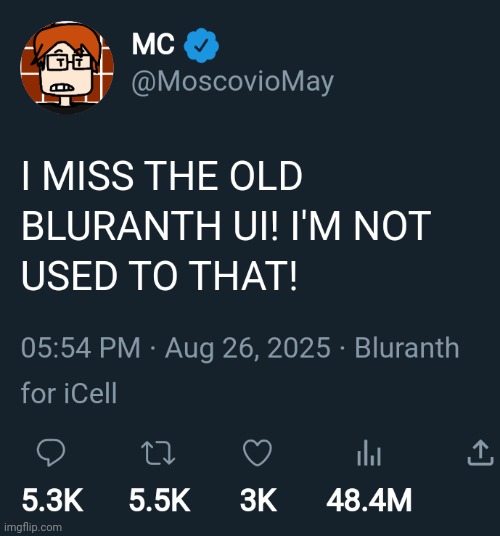MC's crying off-camera. | image tagged in mc,moscovio may,bluranth,update | made w/ Imgflip meme maker